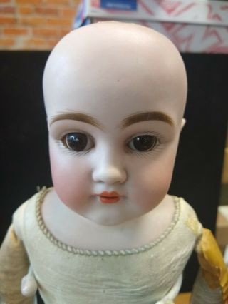 ANTIQUE BISQUE KESTNER DOLL 194,  KID LEATHER BODY,  PATE/PLASTER,  CORK 3