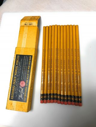 Box of 12 Vintage Eberhard Faber Mongol No.  1 Pencils World War II Era NOS 4