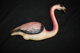 Vintage Antique Heavy Ceramic Pink Flamingo 19 " Lawn Display Ornament
