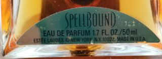 Vintage Estee Lauder Spellbound EDP Perfume Splash 1.  7 Oz / 50 mL 100 FULL 2