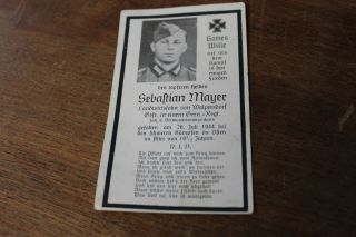 Wwii Era German Death Card Died Heavy Fighting East Wound Badge