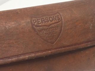 Persons Worcester Mass USA Vintage Leather Motorcycle Bicycle Tool Bag 2