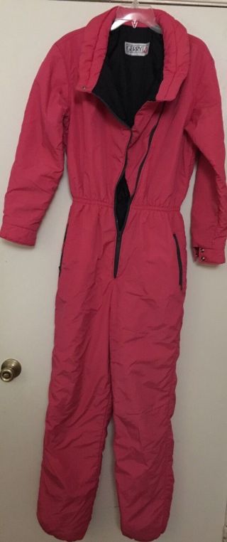 Gerry Womens Pink Vtg Snow Ski Suit Bib One Side Jacket Coat Snowsuit L