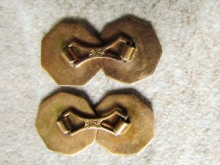 Vintage Ostby Barton 10K Gold / Enamel Octagon Cufflinks 5.  1 grams 5