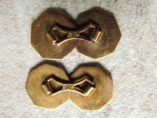 Vintage Ostby Barton 10K Gold / Enamel Octagon Cufflinks 5.  1 grams 6