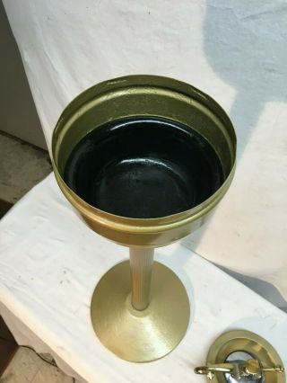 Vtg Pedestal Ashtray Mid Century Smoking Stand Gold Guild,  26in Tall 5