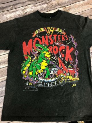Medium Vtg 1988 Van Halen Monster Of Rock Tour Concert T - Shirt Made Usa