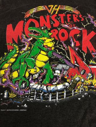 MEDIUM Vtg 1988 Van Halen Monster Of Rock Tour Concert T - Shirt Made USA 3