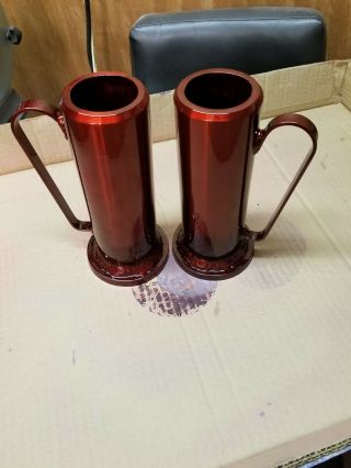 Black Powder Thunder Mugs Signal Cannons.  8 " With 2 " Bore And Handle,  Dark Red