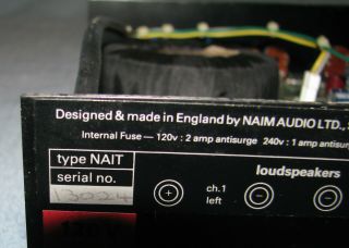 Naim Nait 1 Vintage Integrated Amplifier w/Red LED,  120V - Parts 10