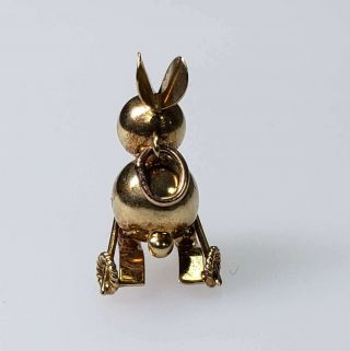 Vintage GES GESCH 3D Ski Bunny Pendant Charm 14k Yellow Gold QT - SB13 4