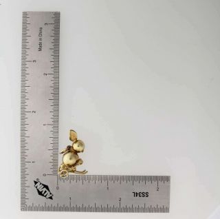 Vintage GES GESCH 3D Ski Bunny Pendant Charm 14k Yellow Gold QT - SB13 7