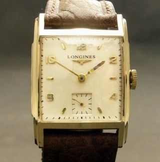 1950 Vintage Longines 23z 17j Dress Swiss Men Watch 10k Gold Filled