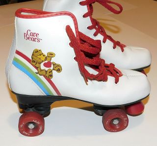 1983 Vintage Care Bears Roller Skates Ex Cond Kids Size 4 American Greetings
