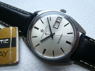 Rare Vintage Steel ETERNA MATIC 3000 SEVENDAY Men ' s dress watch from 1967 ' s year 3