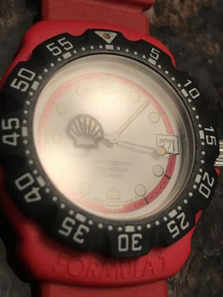 Rare Shell Tag Heuer Black Red Formula 1 F1 Mid Unisex 34mm Swiss Watch 385.  513 2