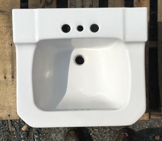 Vintage 1957 Cotton White Case Bathroom Sink 3