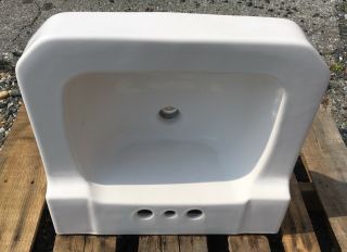 Vintage 1957 Cotton White Case Bathroom Sink 5