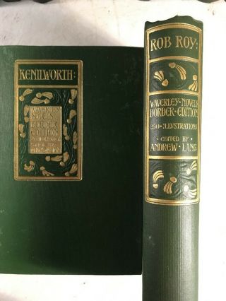 Waverley Novels Sir Walter Scott Antique Art Nouveau Style Books Decor Linen 10