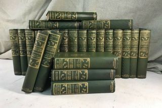 Waverley Novels Sir Walter Scott Antique Art Nouveau Style Books Decor Linen