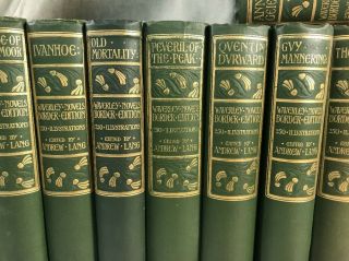 Waverley Novels Sir Walter Scott Antique Art Nouveau Style Books Decor Linen 4
