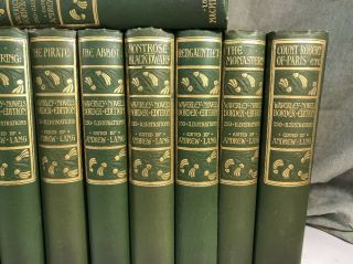 Waverley Novels Sir Walter Scott Antique Art Nouveau Style Books Decor Linen 5
