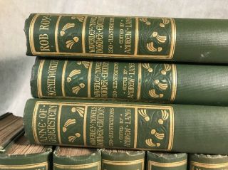 Waverley Novels Sir Walter Scott Antique Art Nouveau Style Books Decor Linen 6