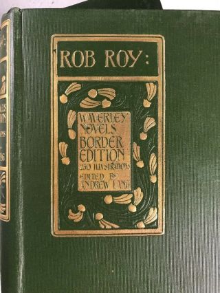 Waverley Novels Sir Walter Scott Antique Art Nouveau Style Books Decor Linen 7