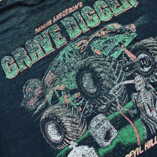 Vintage 90s Dennis Anderson’s Grave Digger T - Shirt Men’s Large L VTG Rare Black 6