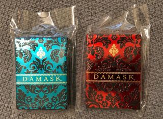 Lotrek Damask Red And Damask Blue Playing Cards Rare