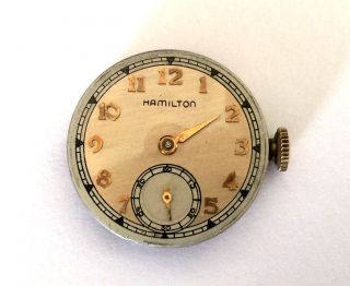 Vintage Mechanical Hamilton 987a Mens Wristwatch Movement,  Dial Parts / Repair