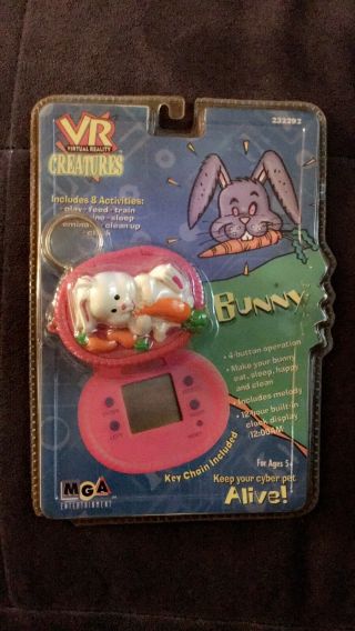 1997 Vintage Vr Creatures Bunny Virtual Pet Keychain