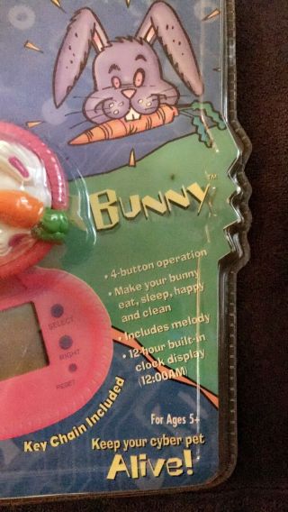1997 Vintage VR Creatures Bunny Virtual Pet Keychain 3