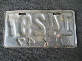 Vintage 1947 NY York Motorcycle License Plate 2