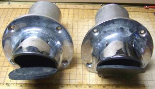 2 VINTAGE OLD BOAT CHRIS - CRAFT ALGONAC BRASS/CHROME INBOARD 3 INCH EXHAUST TIPS 2