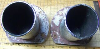 2 VINTAGE OLD BOAT CHRIS - CRAFT ALGONAC BRASS/CHROME INBOARD 3 INCH EXHAUST TIPS 6