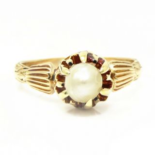 Nyjewel Vintage 14k Yellow Gold Pearl Ring Size 6.  25