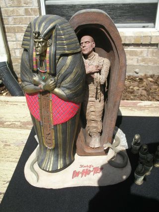 Karloff Im - Ho - Tep Janus Mummy Pro Built W/ Box Rare With Bonus Canopic Jars