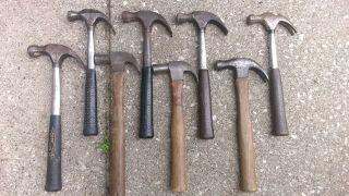 6 Vtg Tt True Temper Claw Hammers & Hand Made & 1 More ?