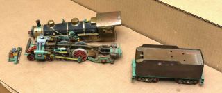 Vintage 2 Rail O Scale Brass 4 - 4 - 2 Steam Locomotive - Varney? - Parts Or Restore