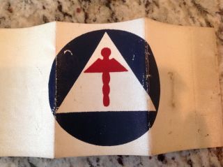 RARE Civil Defense CD Armband WWII WW2 Medical Corps Home Front Civilian 2