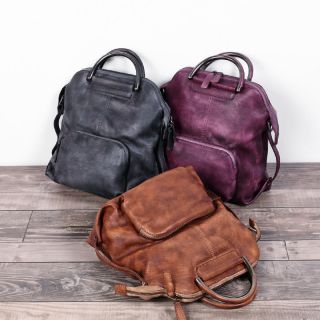 Women Bag Leather Backpack Soft Handbag Messenger Shoulder Bags Vintage