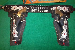 Official Boxed Classy Roy Rogers toy cap gun holster rig pistols rarely see 2
