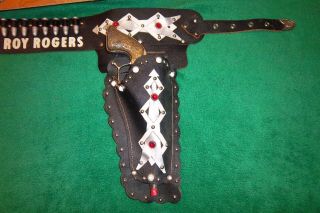 Official Boxed Classy Roy Rogers toy cap gun holster rig pistols rarely see 4
