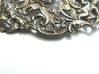 Antique Hallmarked Sterling Silver Nurse ' s Belt Buckle Baroque Arts London C1890 5