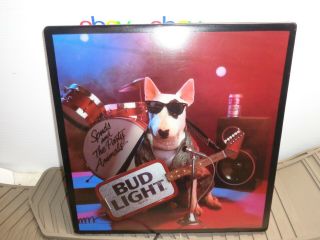 VTG SPUDS MACKENZIE Bud Light Beer Light Up Dog Sign Anheuser Busch RARE guitar 2