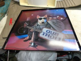 VTG SPUDS MACKENZIE Bud Light Beer Light Up Dog Sign Anheuser Busch RARE guitar 3