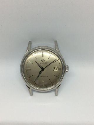 RARE VINTAGE MOVADO KINGMATIC CALENDAR SILVER DIAL DATE AUTOMATIC MAN ' S WATCH 5