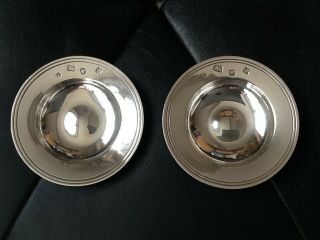 Pr Of Solid Silver Armada Dishes By William Comyns & Sons Ltd 1958