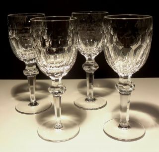 4 Vintage Waterford Curraghmore Claret Wine Glasses 7 1/8 " Made In Ireland